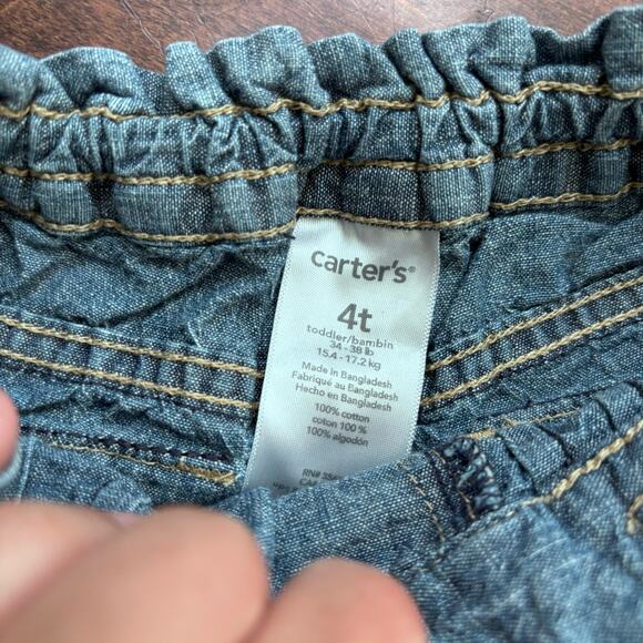 Old Navy Carter's Girls 4T Shorts / Skirts Denim Blue Summer Bottoms Lot - Picture 5 of 5